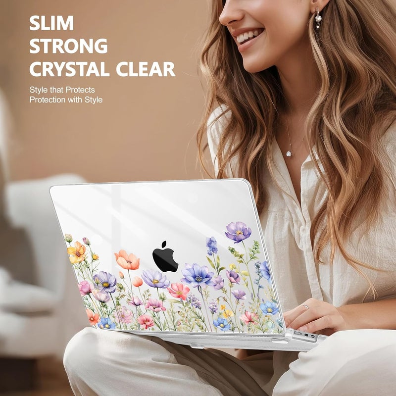 May Chen غطاء لجهاز MacBook Air 13.6 بوصة M4 موديلات 2025 2024 2023 2022: A3240 A3113 M3 A2681 M2، غطاء صلب بلاستيكي لجهاز MacBook Air 13.6" مع شاشة Retina يتناسب مع Touch ID، زهور برية - Image 4